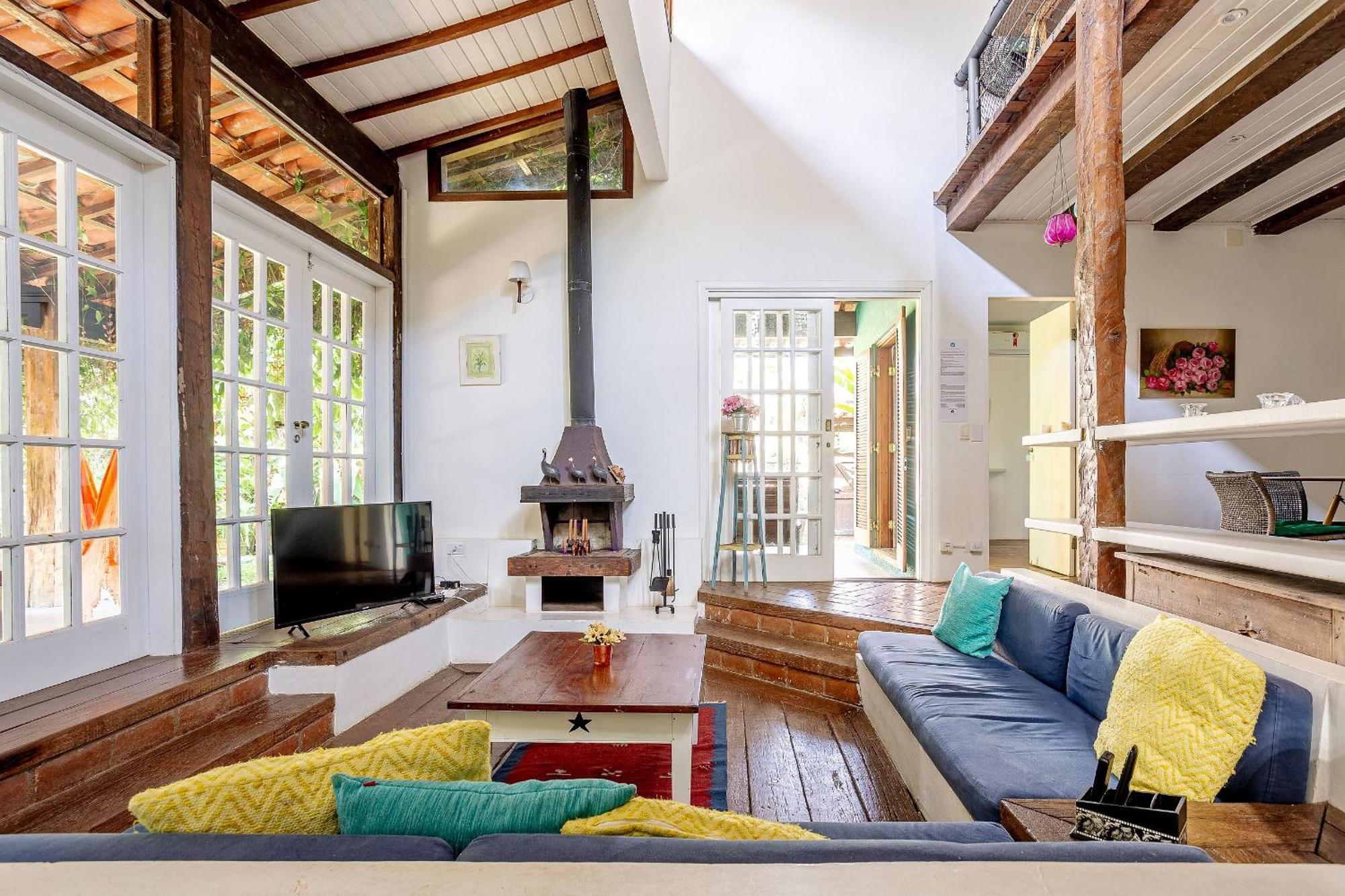 Casa Dos Passaros Na Areia A 20M Da Praia Da Baleia Com 3 Suites E 1 Dorm, Com Ar Condicionado, Wifi, Smart Tv, Cozinha Completa E Churrasqueira Sao Sebastiao  Luaran gambar